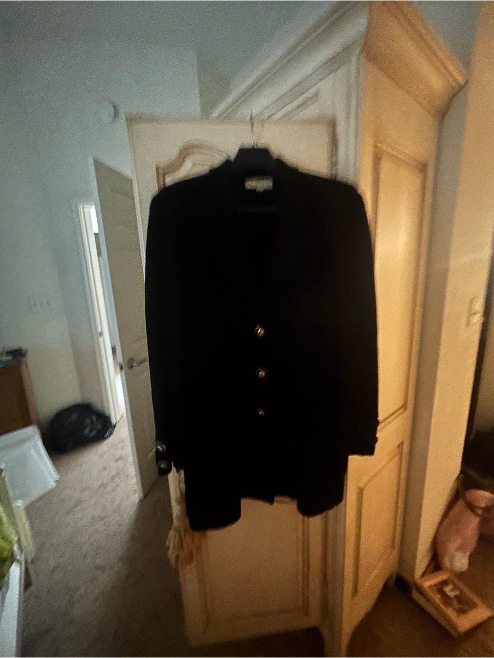 St. John Black Women's Blazer with Gold-Tone Buttons